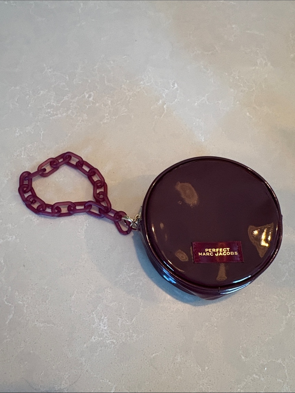 Marc Jacobs Glossy Round Wristlet - Plum